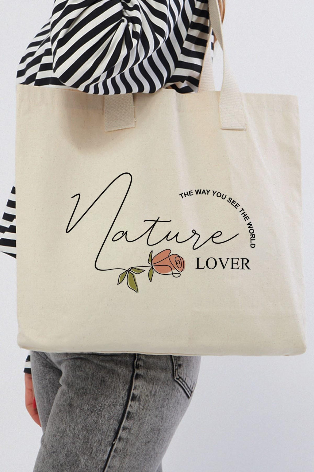 Nature Baskılı Yatay Kanvas Çanta