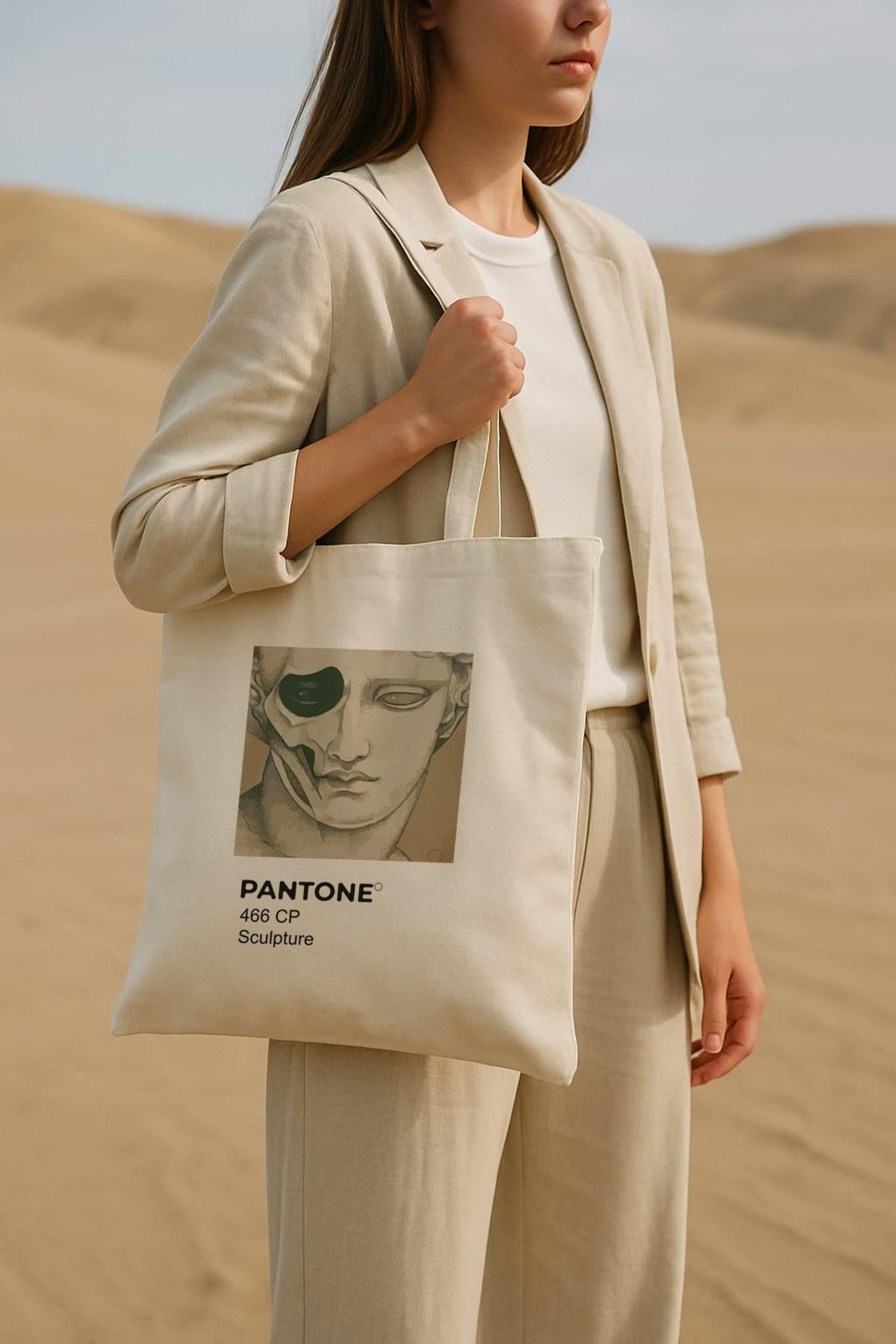 Pantone Baskılı Ham Bez Çanta
