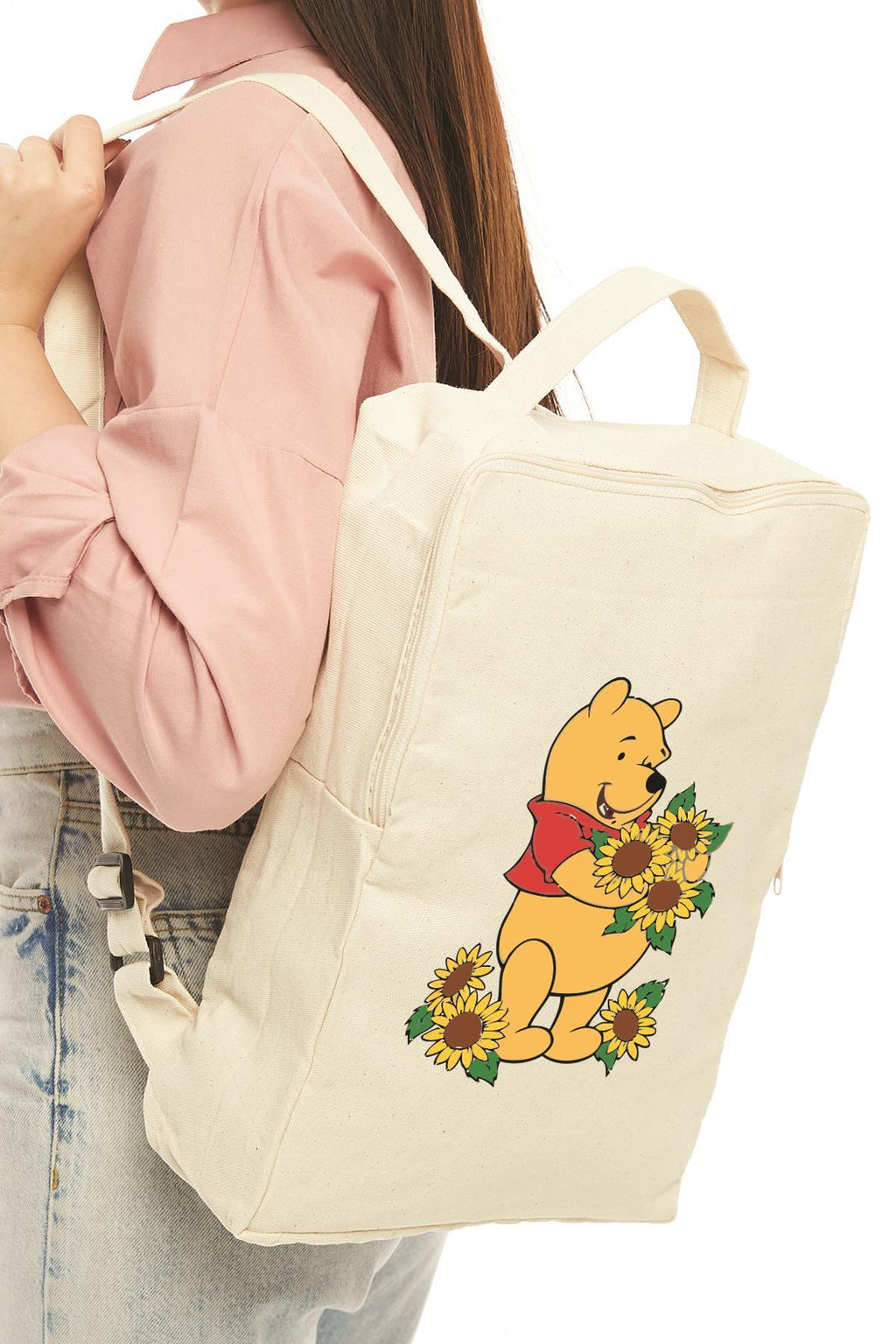 Pooh Baskılı Kanvas Sırt Çantası