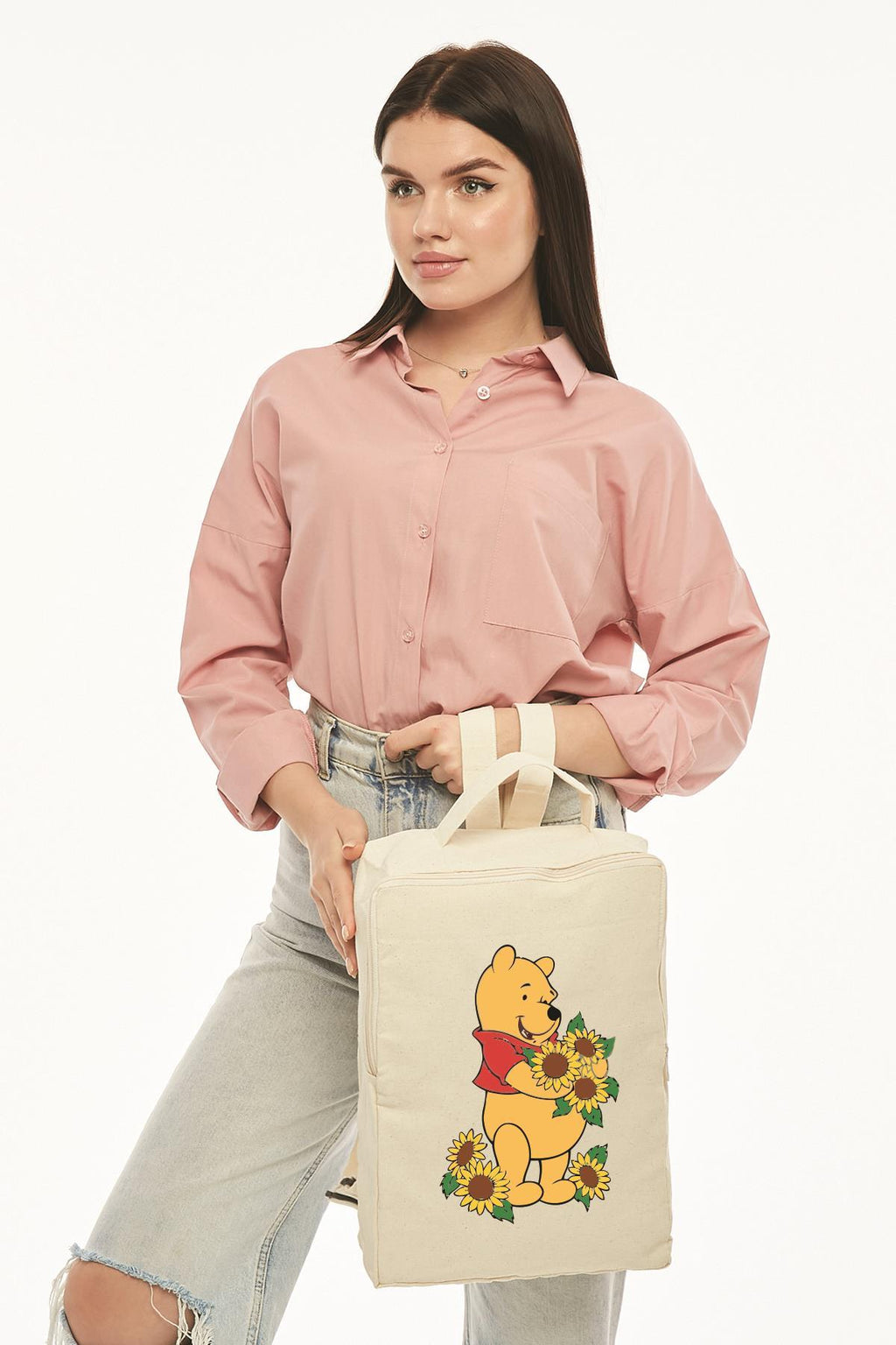 Pooh Baskılı Kanvas Sırt Çantası