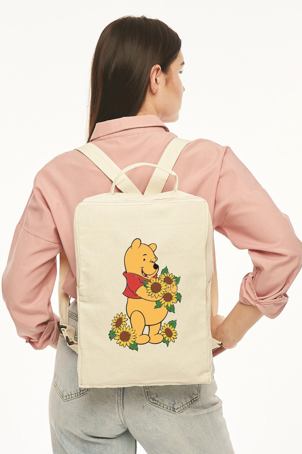 Pooh Baskılı Kanvas Sırt Çantası