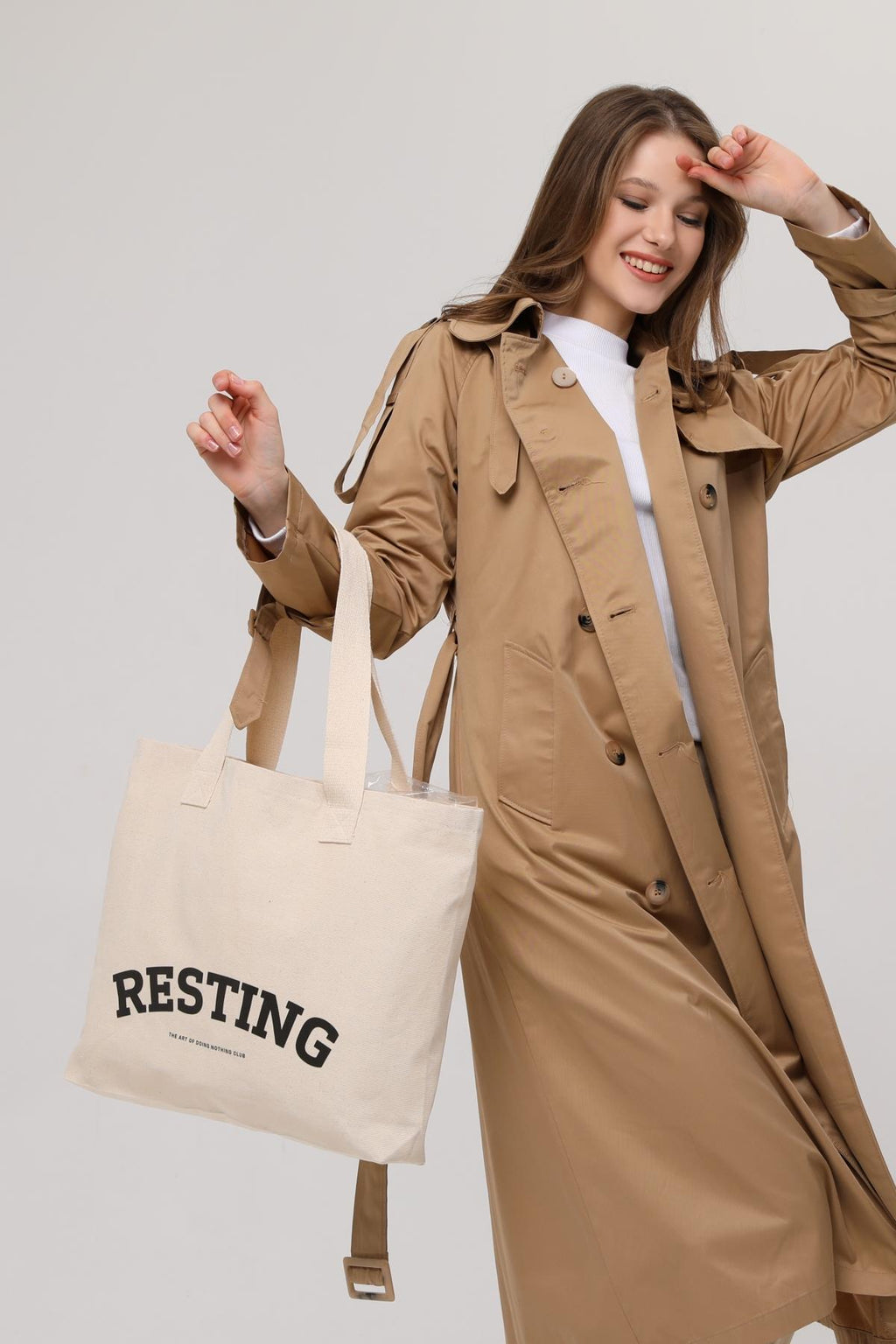Resting Baskılı Yatay Kanvas Bez Çanta