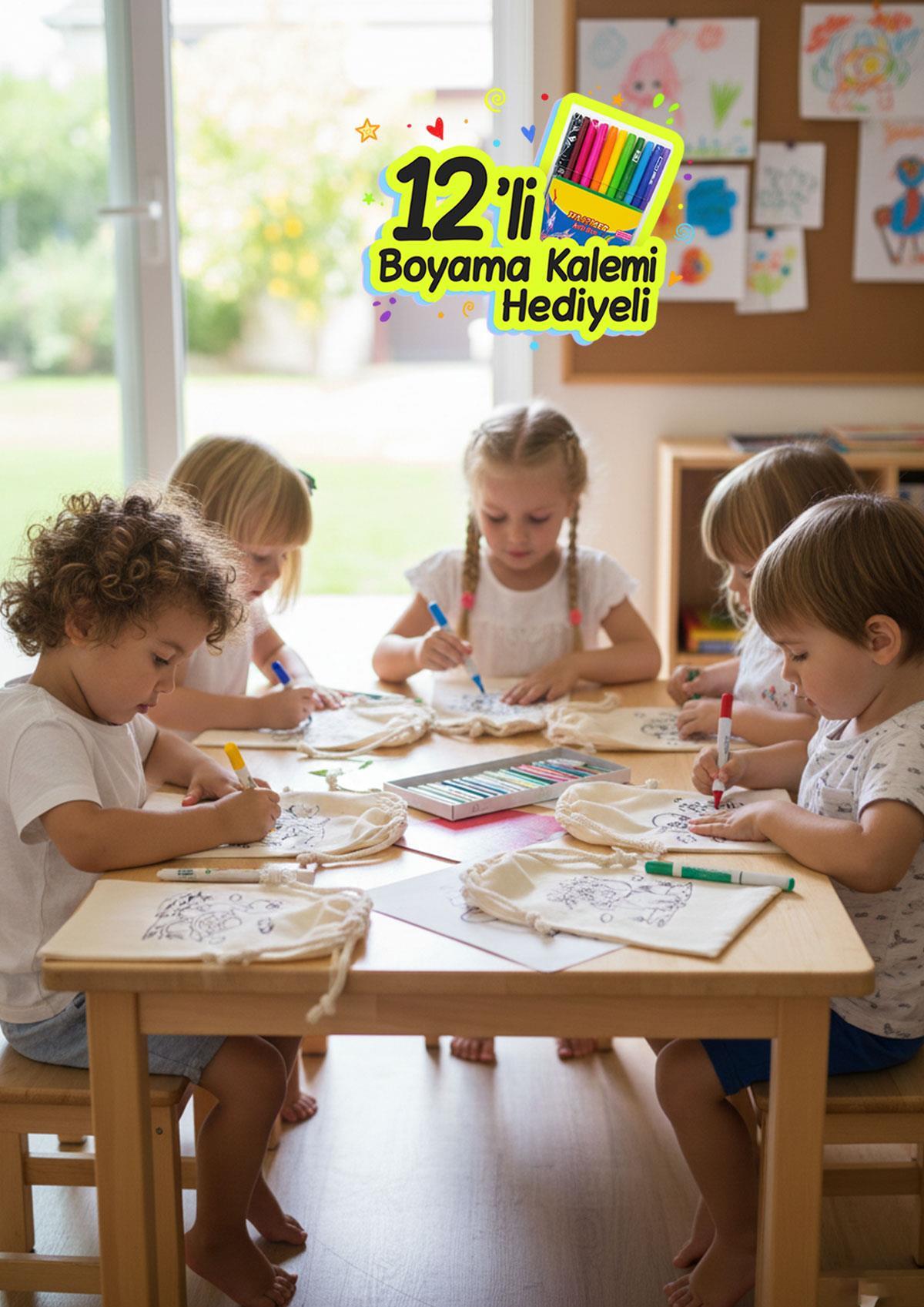 Hayvan Figürlü Boyama Kesesi 10 adet