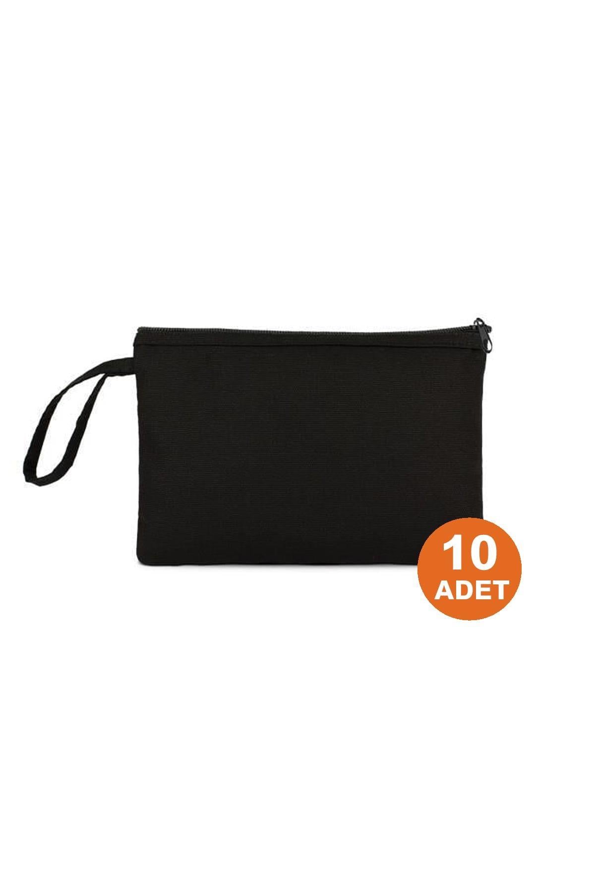 SİYAH HAM BEZ CLUTCH ÇANTA | 10 ADET