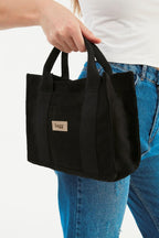 Siyah Kanvas Tote Çanta | 25x20x10