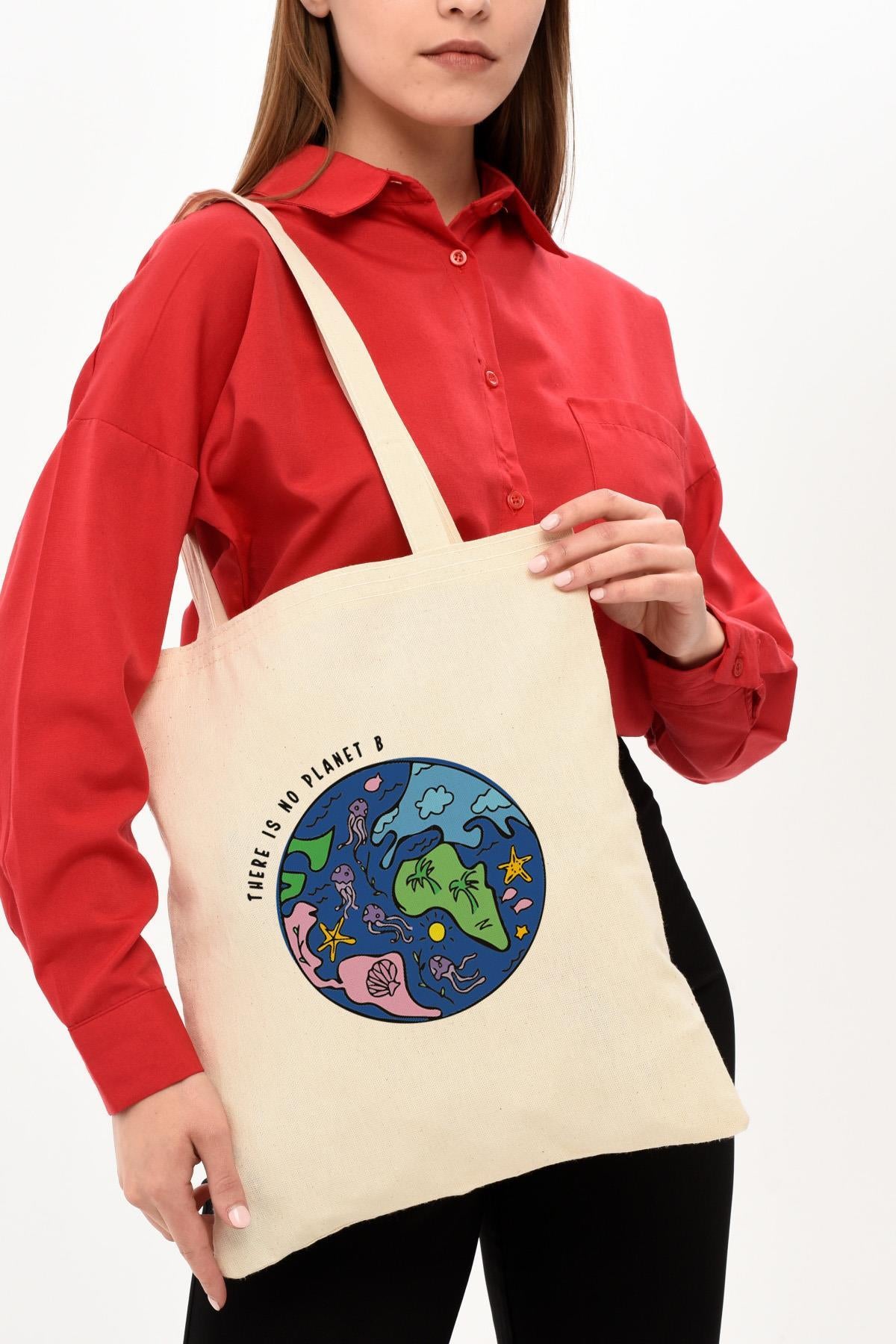 There Is No Planet B Baskılı Bez Çanta