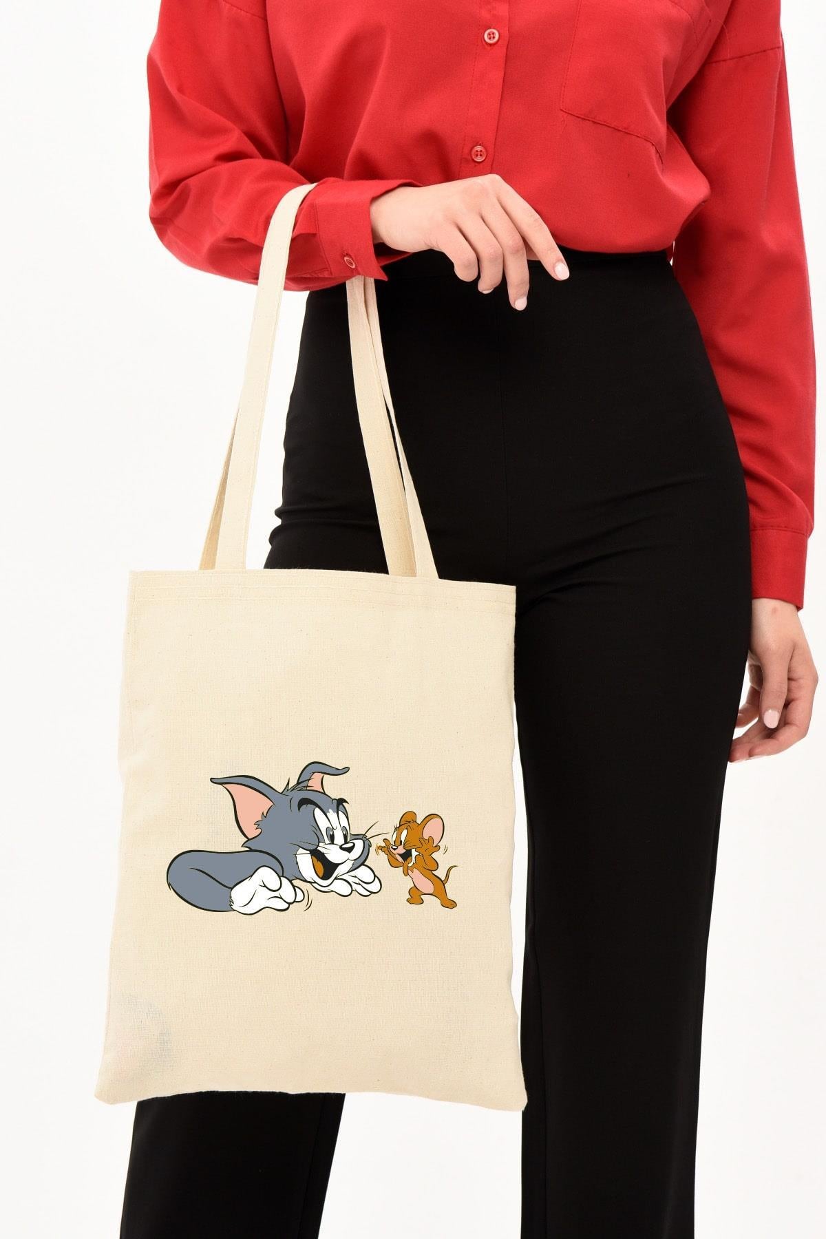 Tom ve Jerry Baskılı Bez Çanta