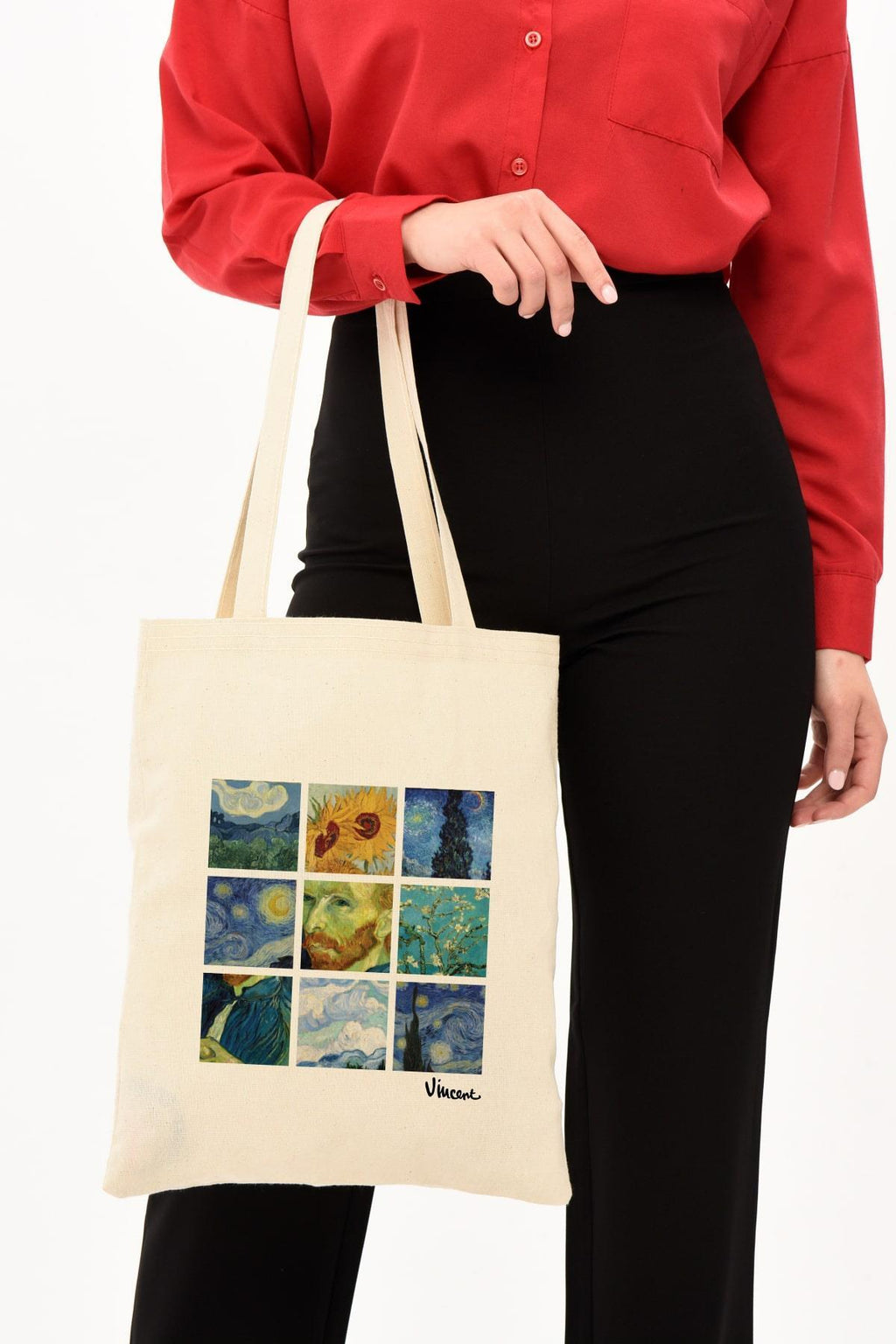 Van Gogh Kolaj Baskılı Ham Bez Çanta