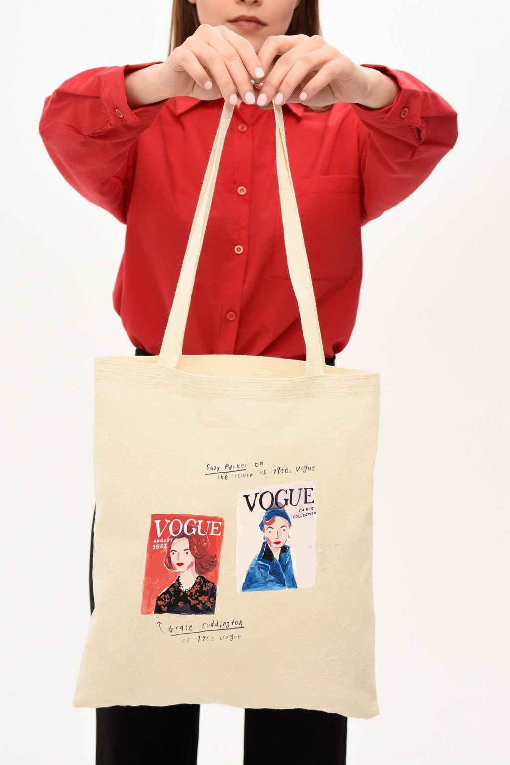 Vogue Baskılı Bez Çanta