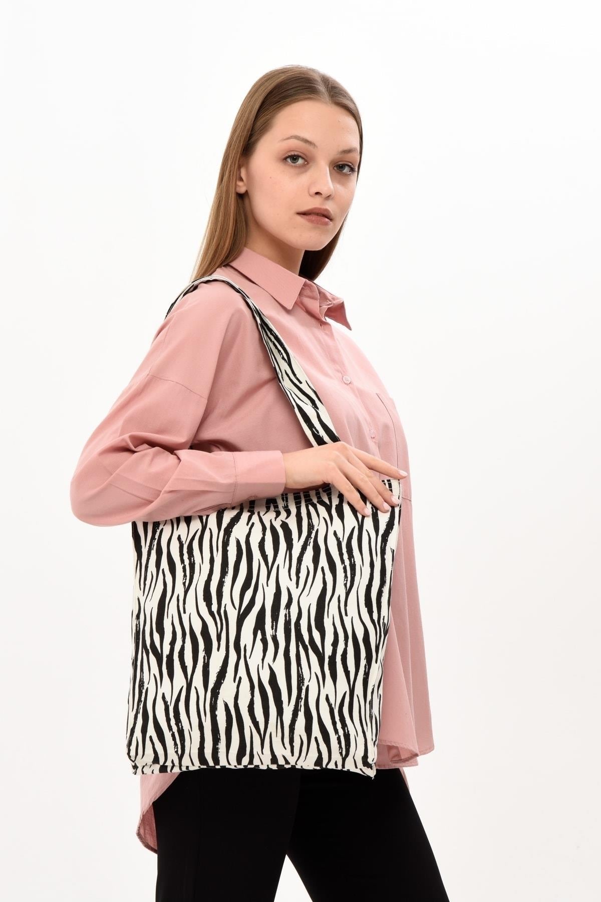 Zebra Desen Bez Çanta