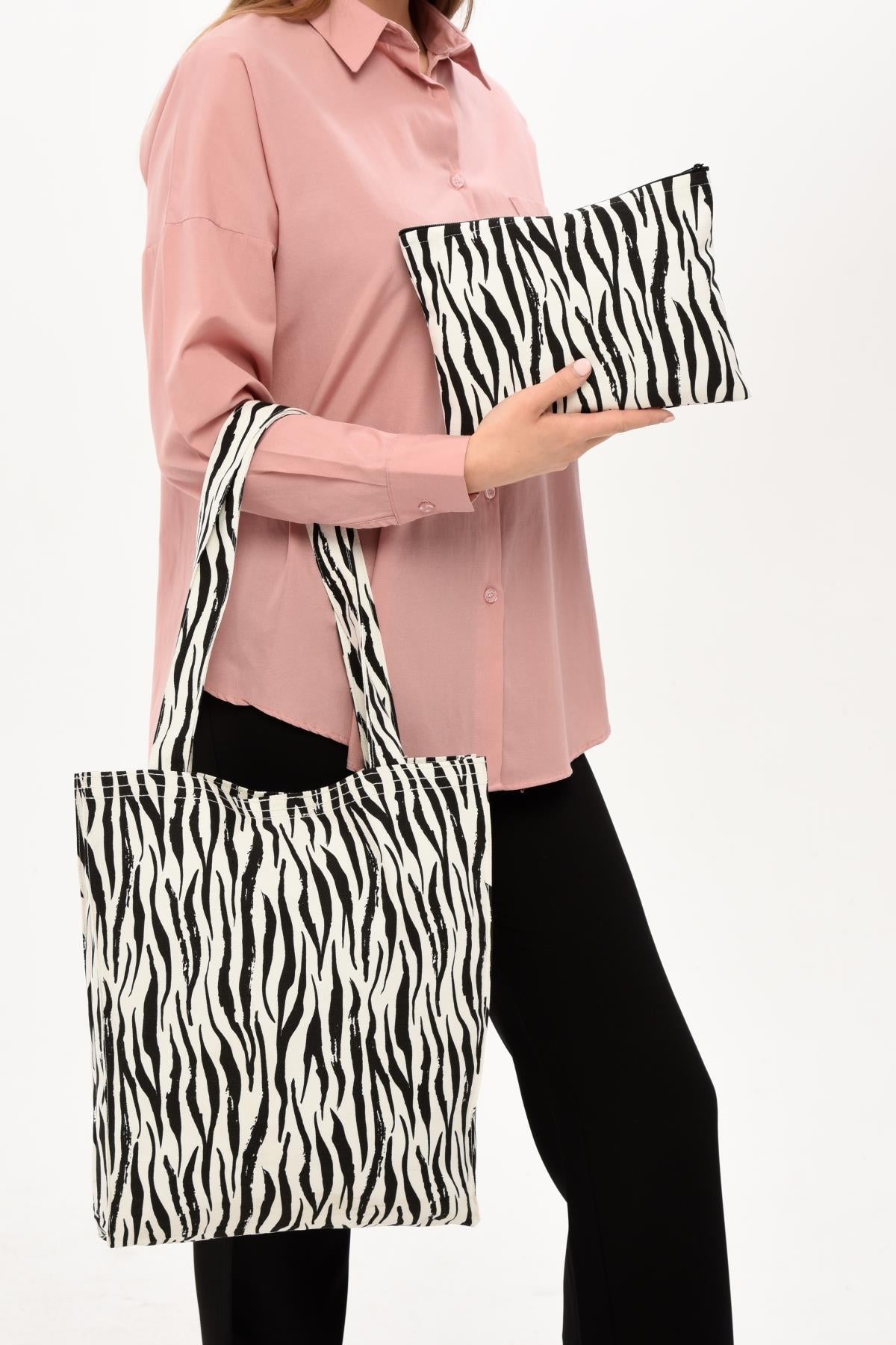 Zebra Paket (Çanta + Clutch)