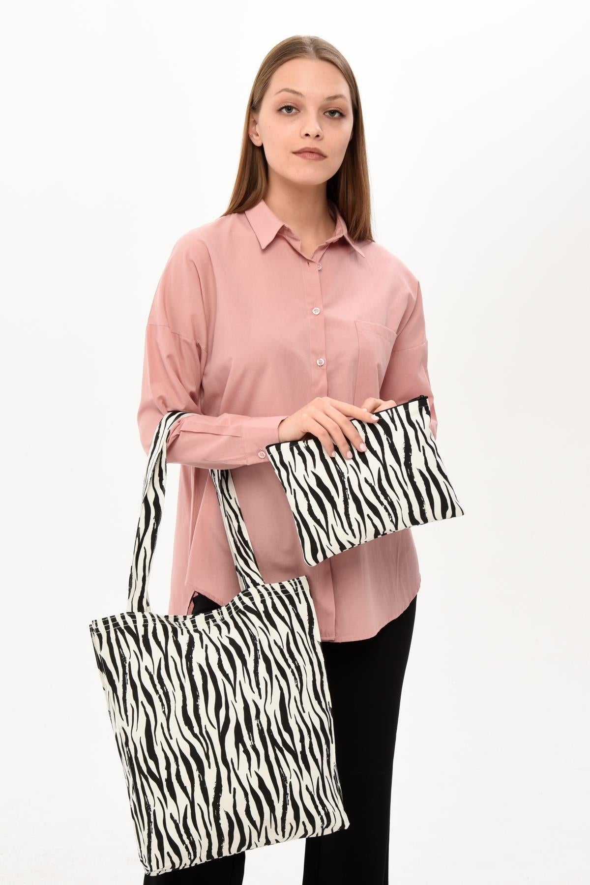 Zebra Paket (Çanta + Clutch)